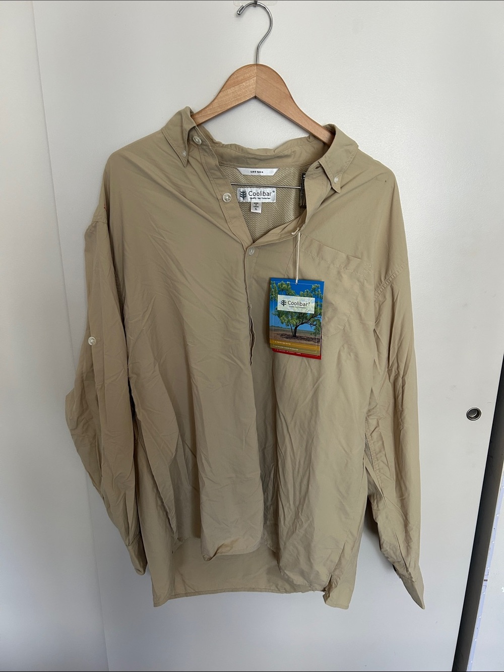 Coolibar Men's Lightweight Long-Sleeve Sun Shirt - Khaki